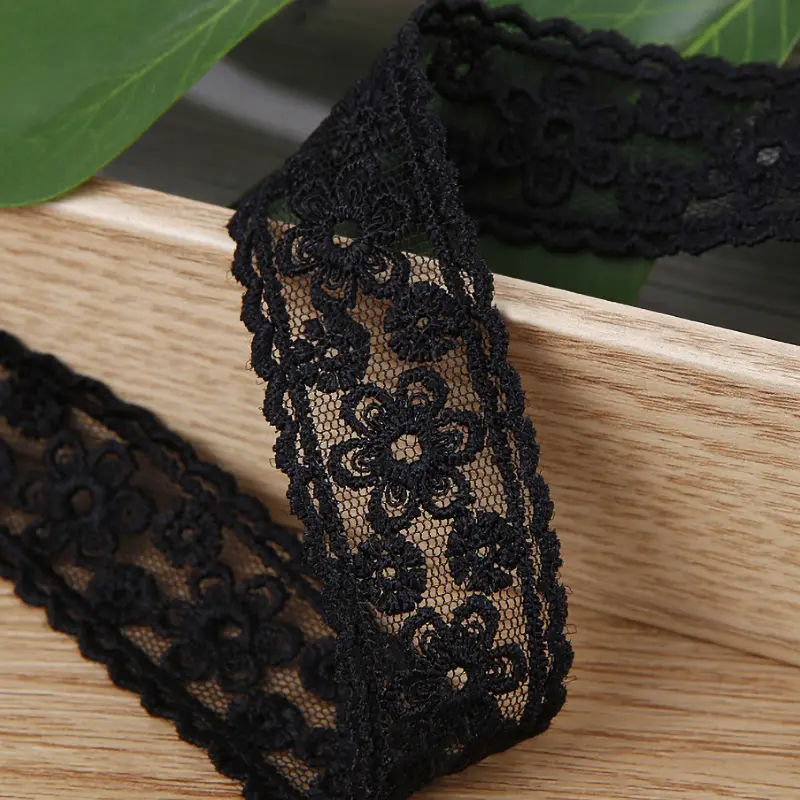 2 Yards Multi-Color Flower Embroidery Lace Fabric Trim DIY Clothing Wedding Home Gift Decoration Handmade Sewing Crafts Supplies