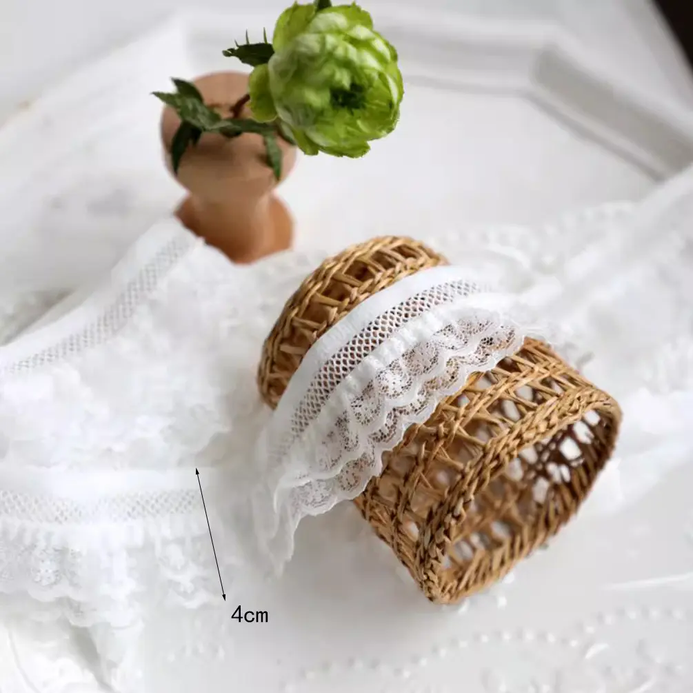 1Yard Black White Ruffle Wave  Embroidery Lace Fabric Trim Clothing Dress Bags Wedding Home Decoration Handmade Sewing Crafts
