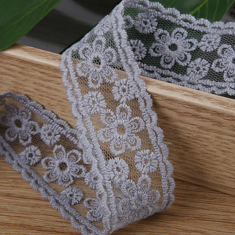 2 Yards Multi-Color Flower Embroidery Lace Fabric Trim DIY Clothing Wedding Home Gift Decoration Handmade Sewing Crafts Supplies