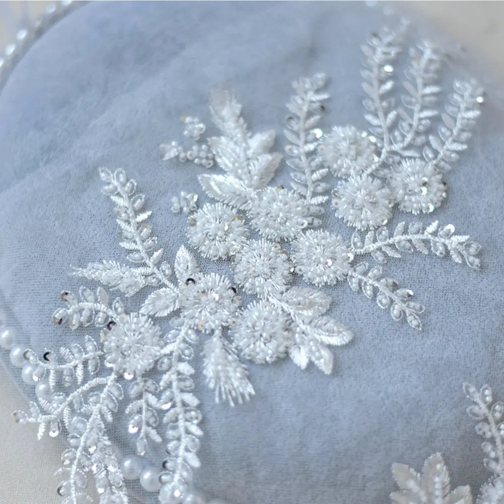 1Pc Flower Crystal Embroidery Patches Fabric For Evening Dress Wedding Accessories Sewing Patch Handmade Applique Repair Crafts
