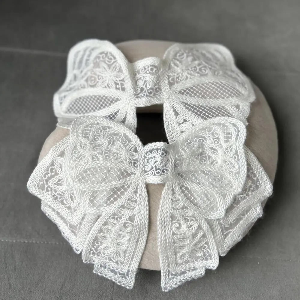 1Pc Black White Embroidered Patches Butterfly Hair Imitation Woven Bow Clothing Women's Bags Accessories Sewing Patch Crafts
