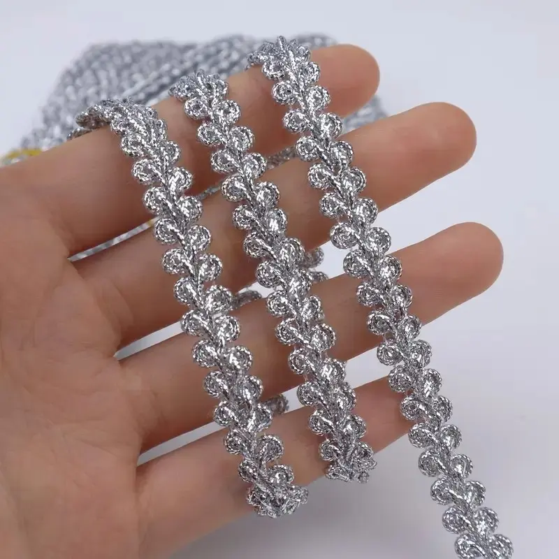 5 Yards Golden Thread Lace Wave  Clothing Accessories Home Decoration 0.75CM Wide