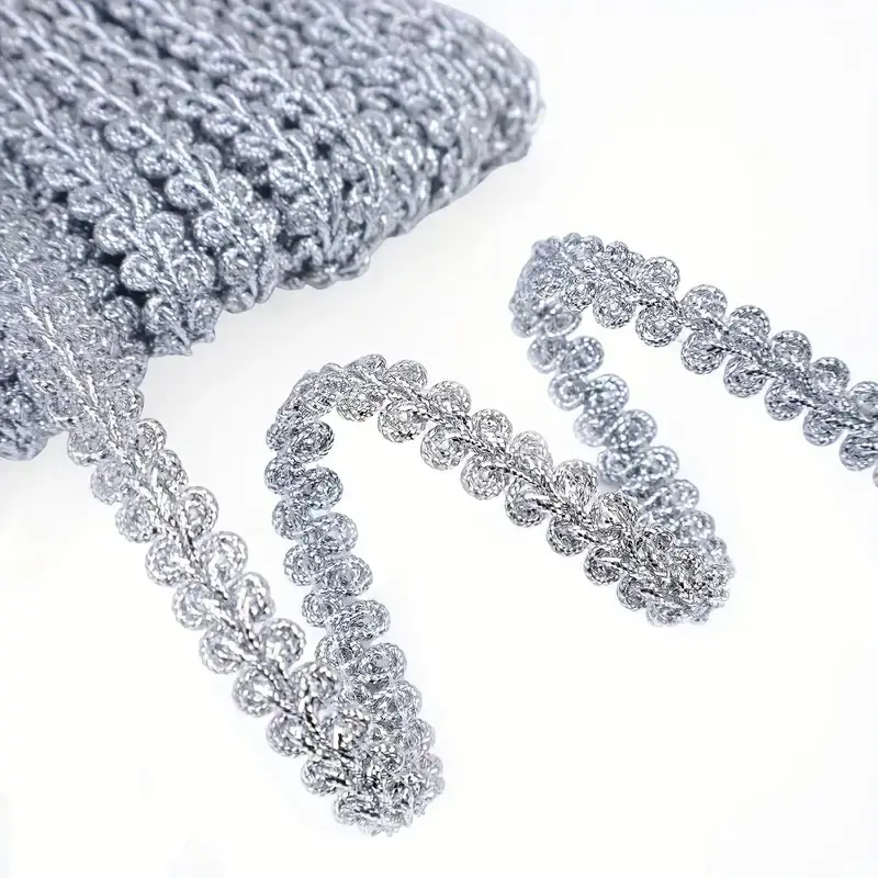 5 Yards Golden Thread Lace Wave  Clothing Accessories Home Decoration 0.75CM Wide