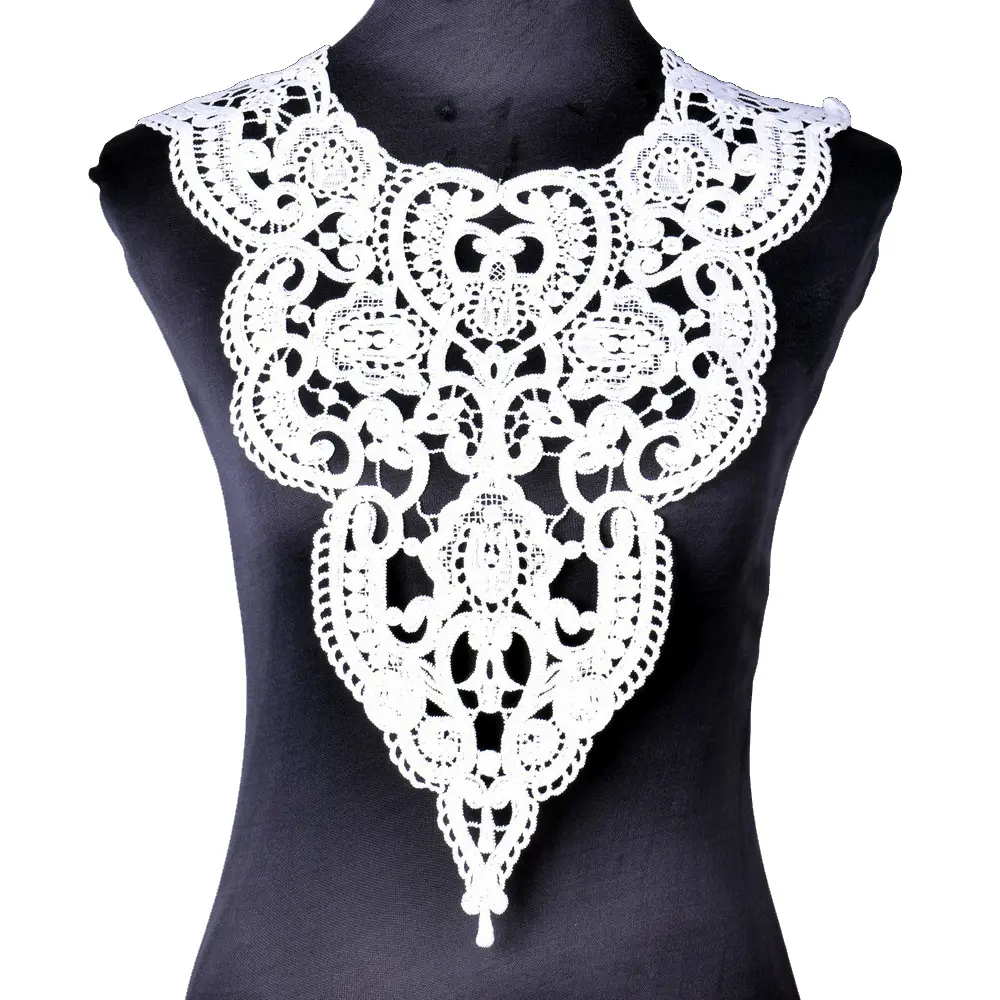 1 Pc Black Flower Embroidered Guipure Lace Fabric DIY Applique Trim Decorated Women Dress Curtains Sewing  Accessories Crafts