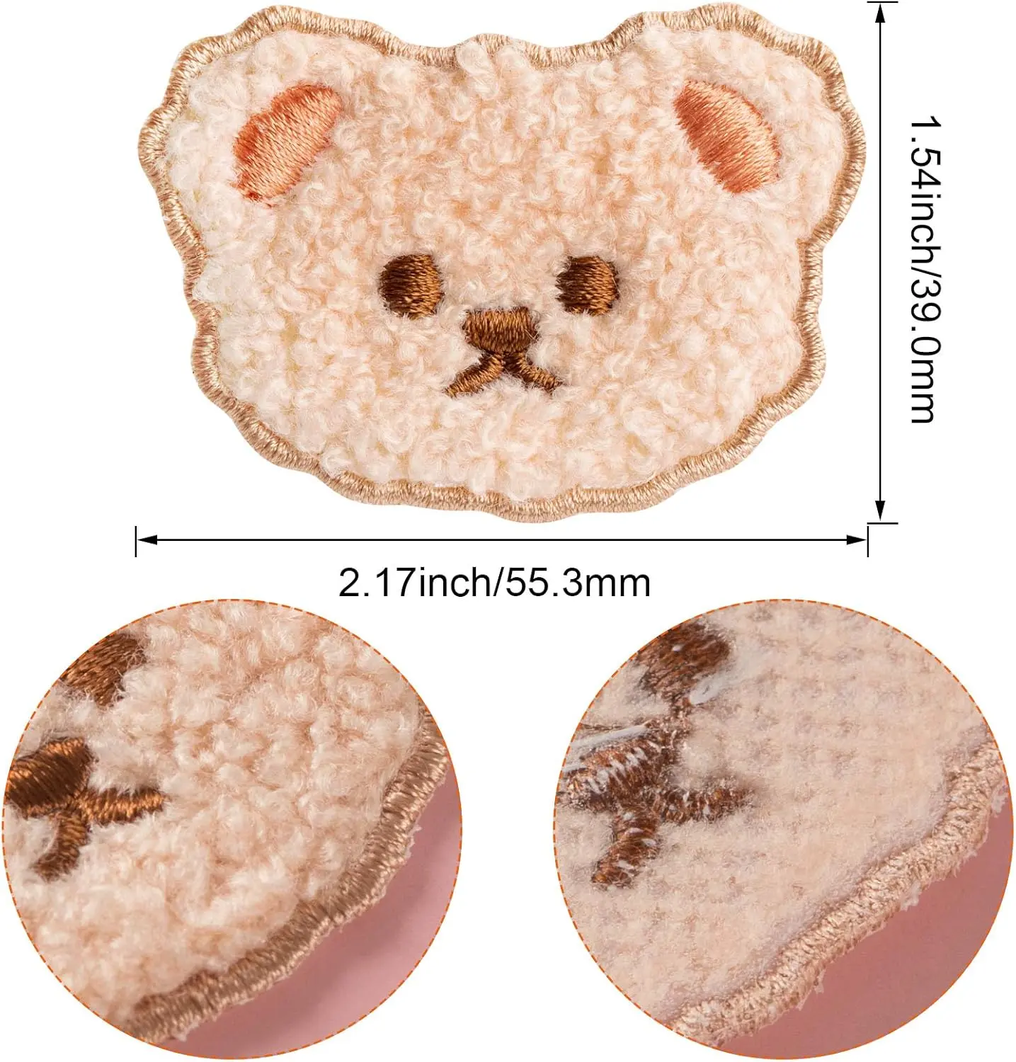 10 Pieces of Bear Embroidery Patch Wool Fabric Embroidery Bear DIY Jacket Clothing Patch Stickers