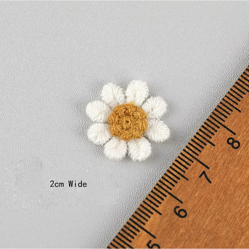 10Pcs Flower Embroidery Patches Coat Jeans Hats Bags Shoes Accessories Iron On Patch Handmade Stickers Repair Crafts Supplies