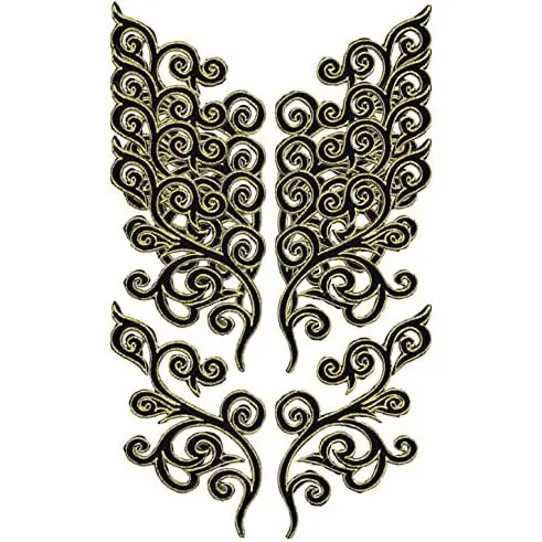 1 Pair Golden Thread Flower Patch Bride Wedding Dress diy Accessories Repair