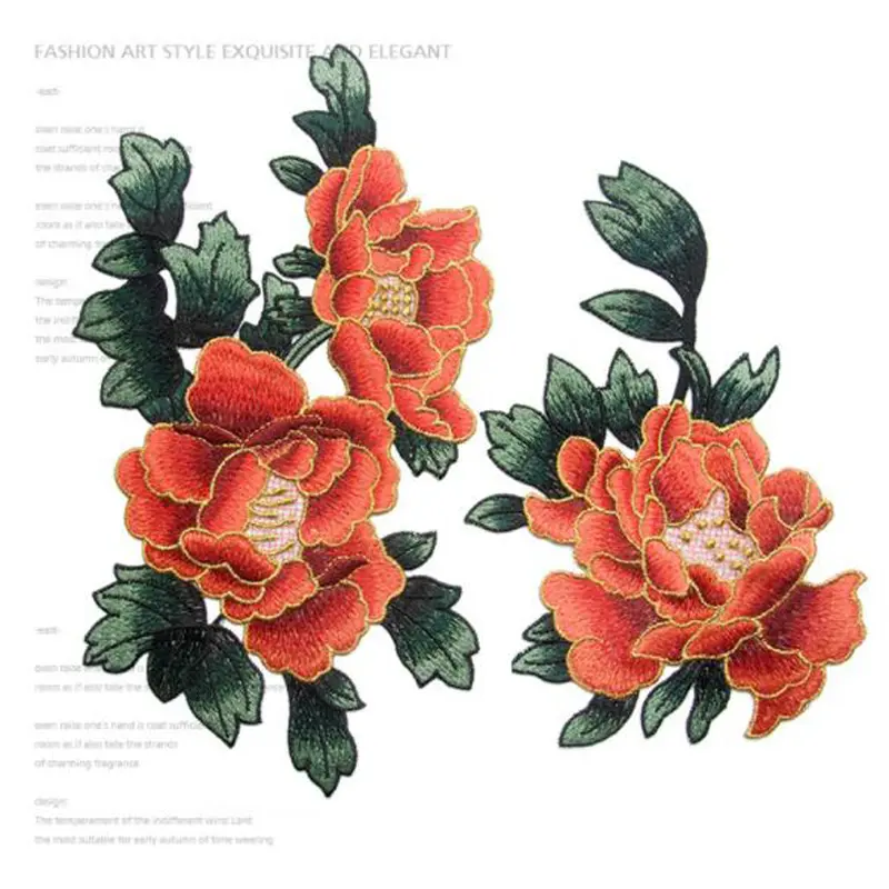 Flower Sew  on patches for clothing Embroidered garment applique embroidery patch clothes cheongsam DIY Accessory