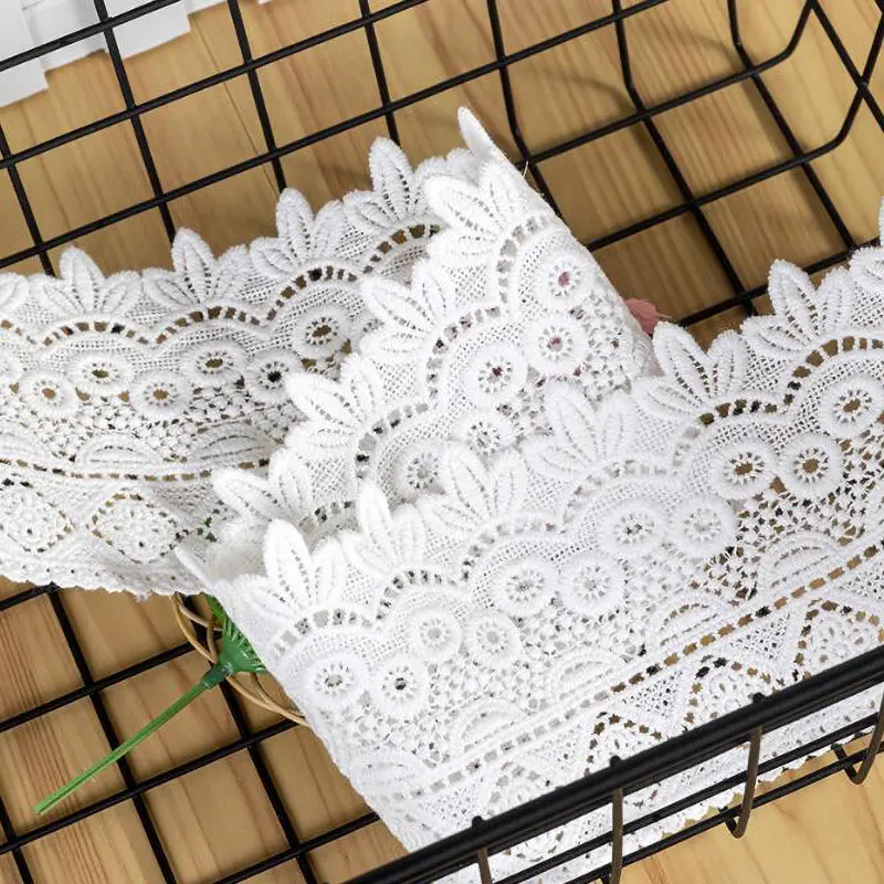 1 Yard Pure Cotton Embroidery Lace Accessories DIY Clothing Accessories Home Textile Fabric 9cm Width