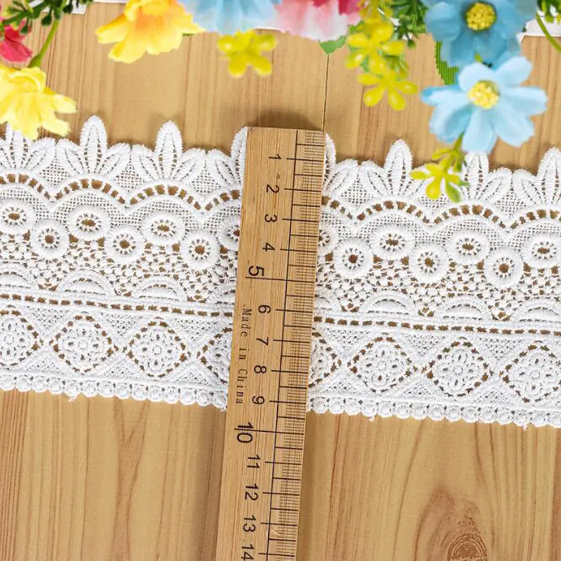 1 Yard Pure Cotton Embroidery Lace Accessories DIY Clothing Accessories Home Textile Fabric 9cm Width