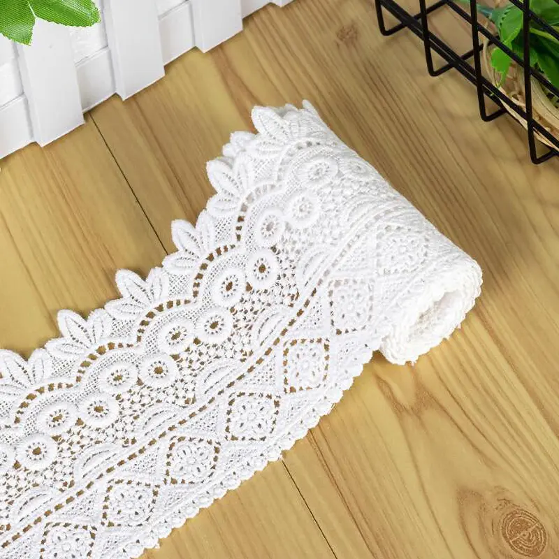 1 Yard Pure Cotton Embroidery Lace Accessories DIY Clothing Accessories Home Textile Fabric 9cm Width