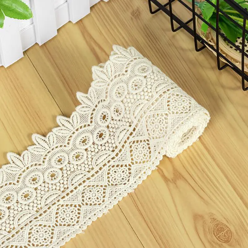 1 Yard Pure Cotton Embroidery Lace Accessories DIY Clothing Accessories Home Textile Fabric 9cm Width