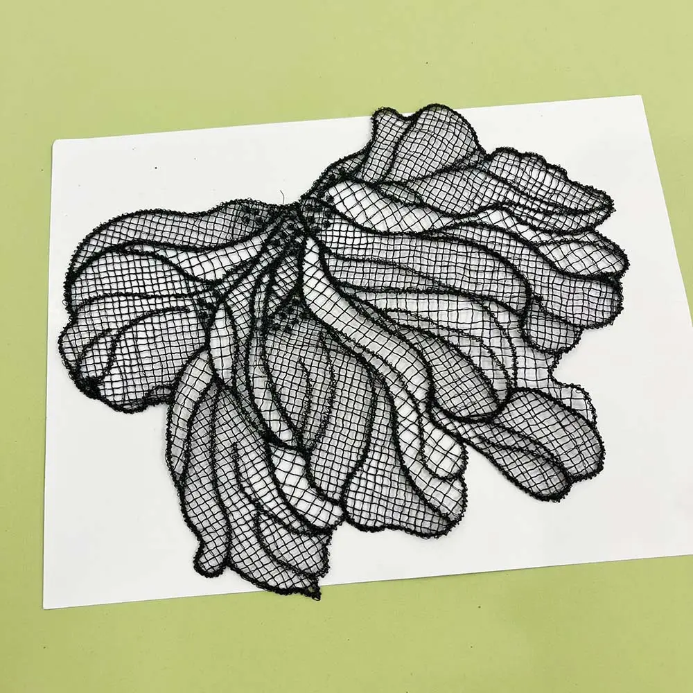 5Pcs Milk Silk Flower Patch Hollowed Lace Cloth Patch for DIY Sewing Dress Clothes Accessories Repair