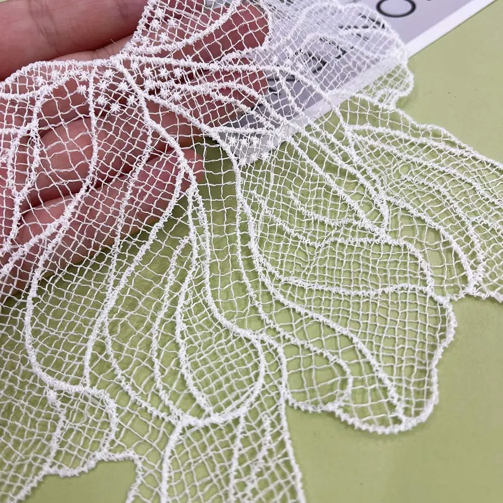 5Pcs Milk Silk Flower Patch Hollowed Lace Cloth Patch for DIY Sewing Dress Clothes Accessories Repair