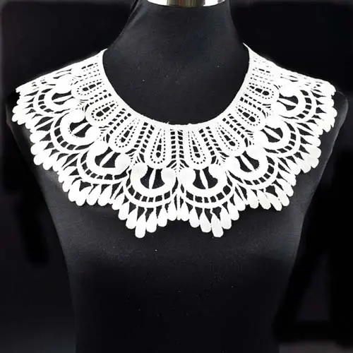 White Embroidery Collar Venise Sequin Floral Embroidered Applique Lace Neckline Collar Garment Accessories Scrapbooking