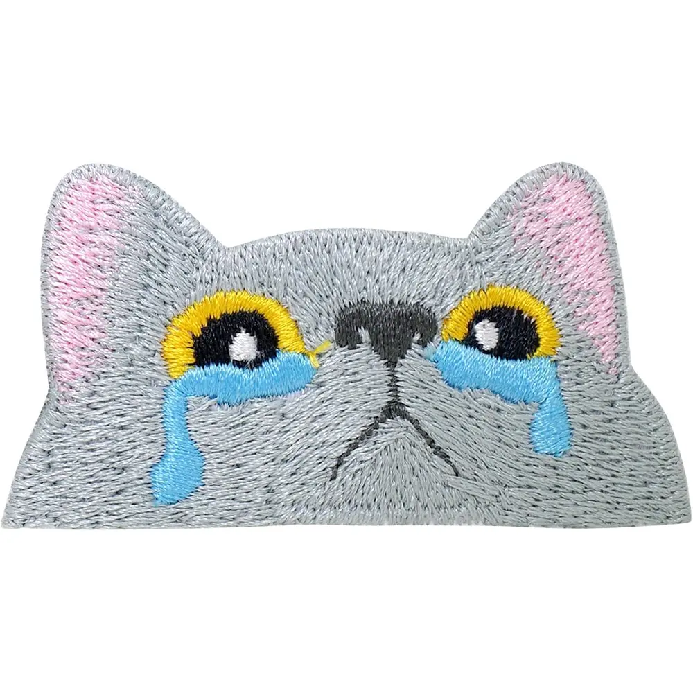 1Pc Cartoon Cat Head Embroidery Patch Fabric Coat Jeans Hats Bags DIY Accessories Iron On Badge Patches Handmade Stickers Repair