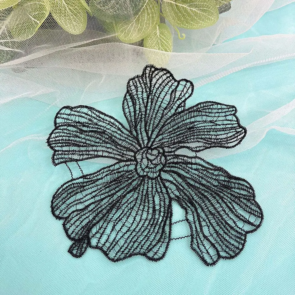 5PcsWhite Flower Lace Embroidery Patches For Clothing Handmade Diy Sew on Appliques Repair