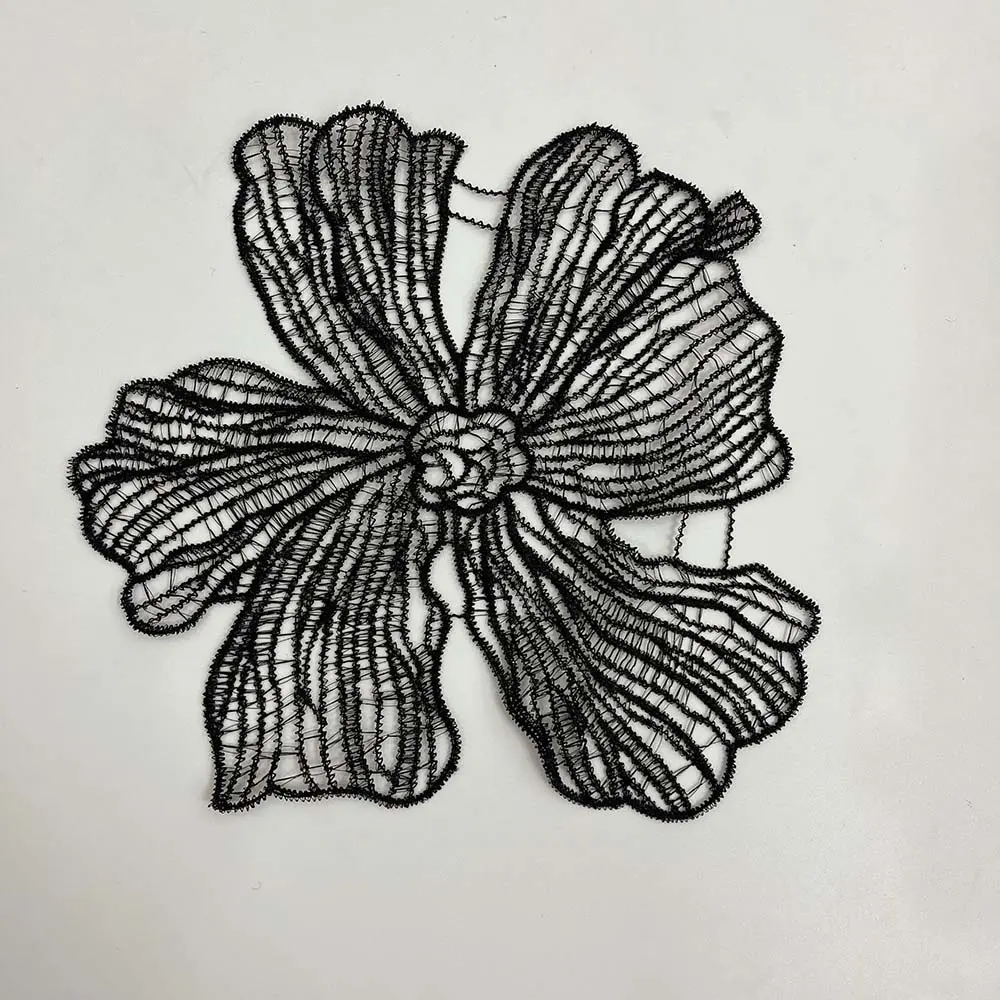 5PcsWhite Flower Lace Embroidery Patches For Clothing Handmade Diy Sew on Appliques Repair