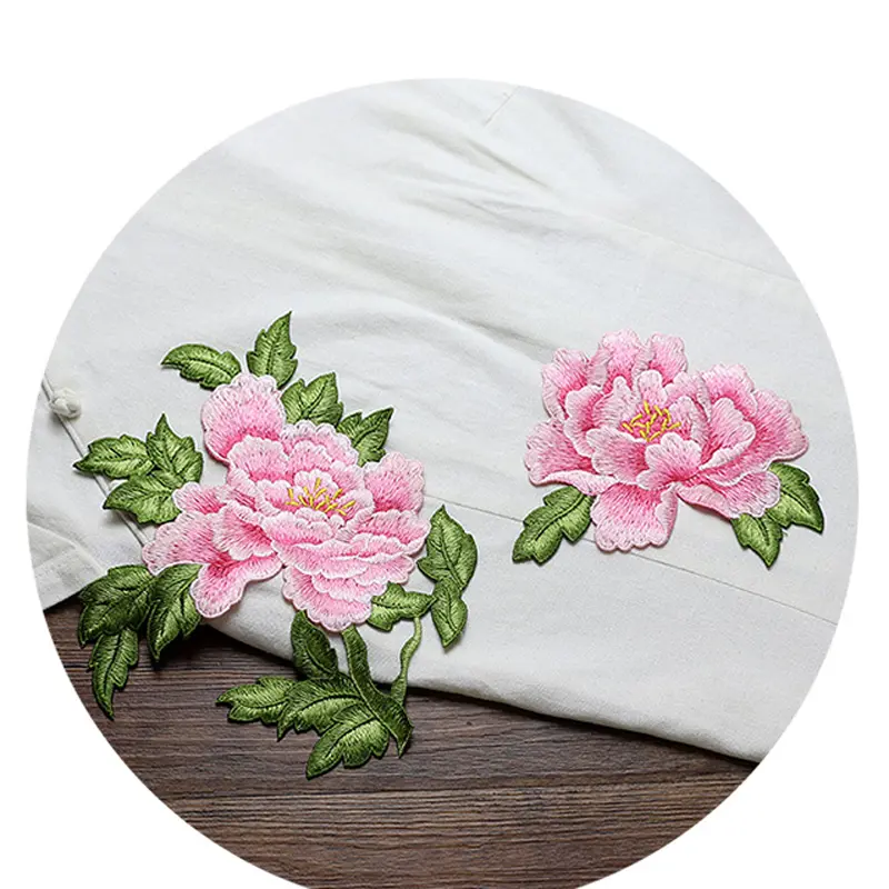1 Pair Flowers Embroidery Appliques Clothes Patch DIY Sewing Clothing Decoration Repair