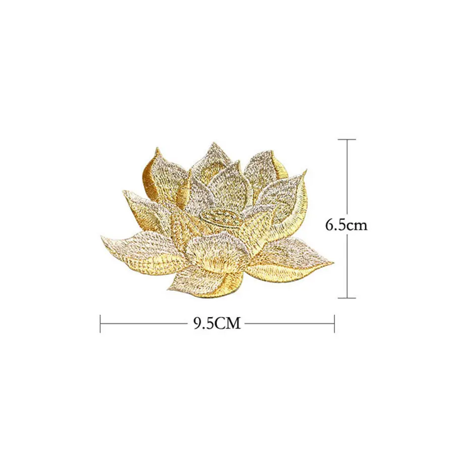 1Pc Pink Lotus Flower Patch for Clothing Iron on Sticker Dress Bags Applique DIY Decoration