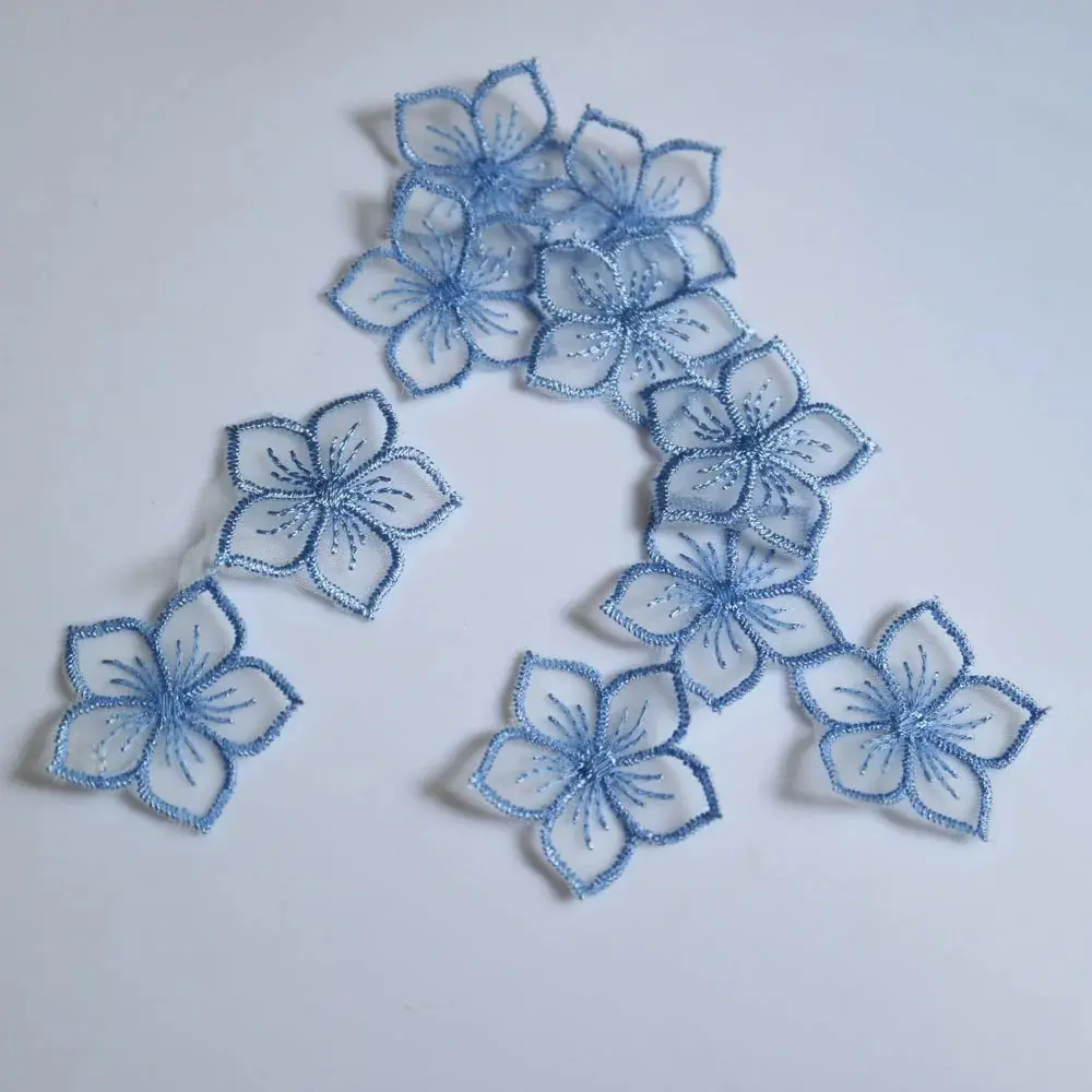 10Pc Fairy Prganza Flower Patches For Clothing Embroidery Floral Patches For Bags Decorative Parches Applique Sewing Craft