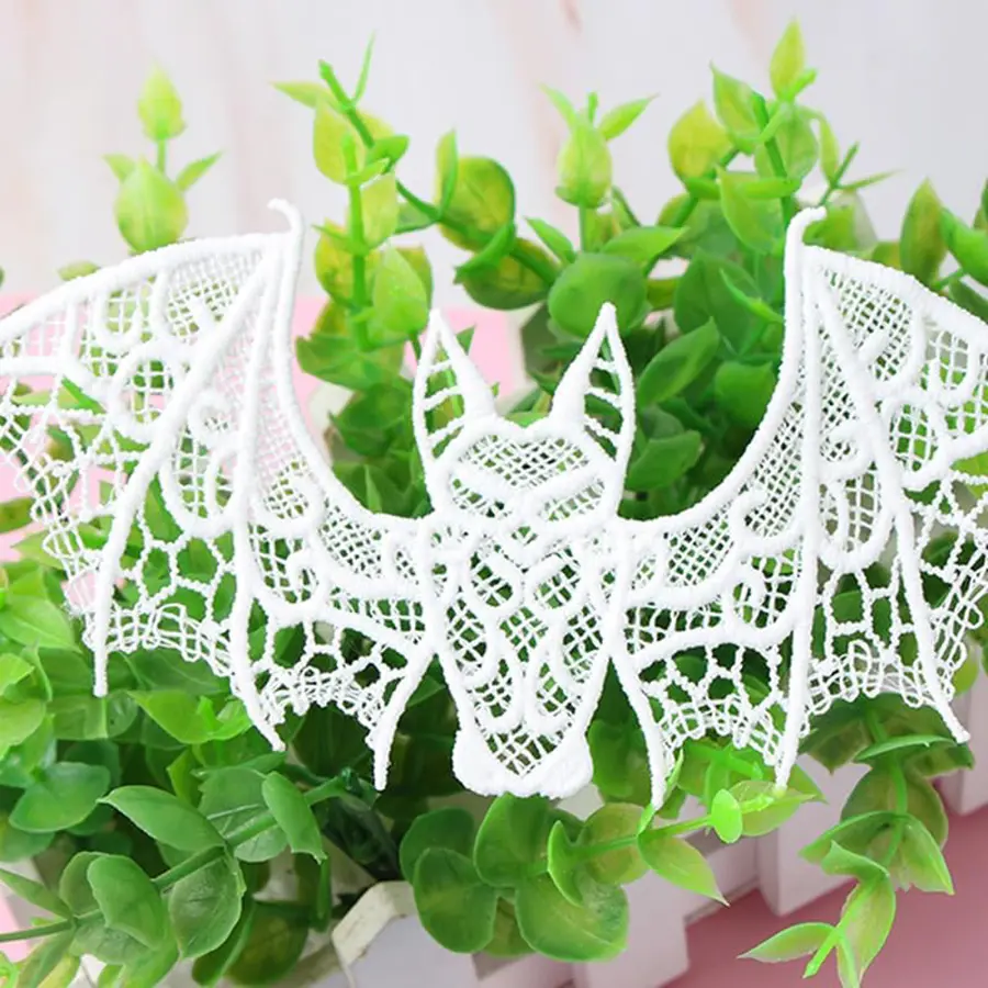 1Pc Black and White Halloween Horror Embroidery Bat Patch DIY Clothing Repair 15*8CM