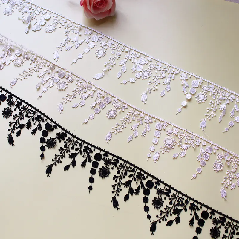 1Yard Lace Fabric DIY Clothing Accessories Tassels Lace for Packing Decoration 10CM Wide