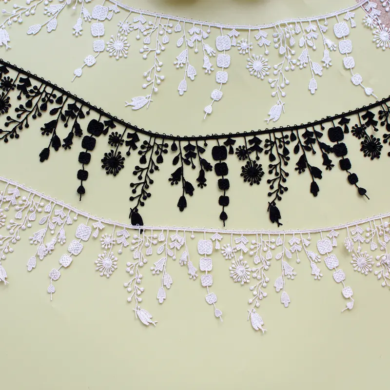 1Yard Lace Fabric DIY Clothing Accessories Tassels Lace for Packing Decoration 10CM Wide
