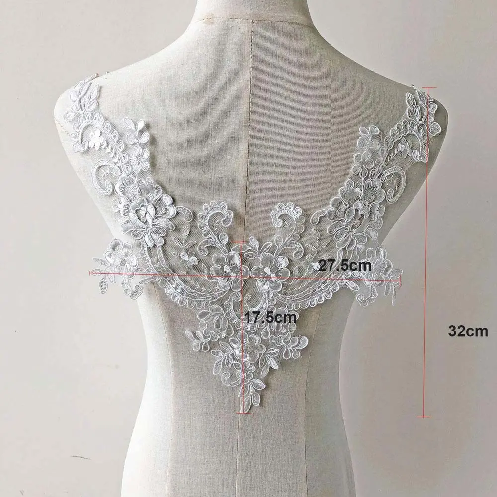 White Car Bone Embroidery Hollowed Out Neckline Collar DIY sewing Decoration Lace Fabric  Accessories