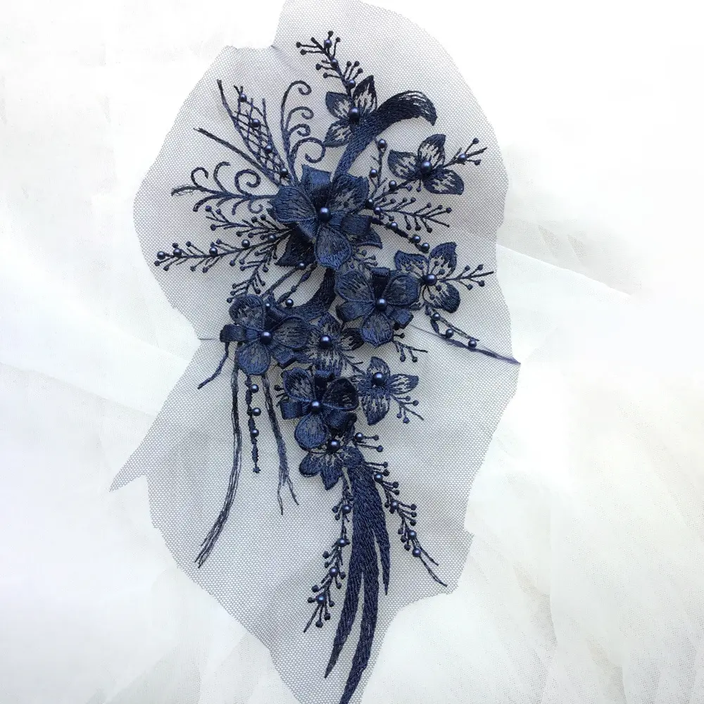 1Pcs Multi-Color Embroidery Patches Decal DIY Craft Flower For Wedding Dress Evening Skirt Accessory Decor Sew On Patch Crafts
