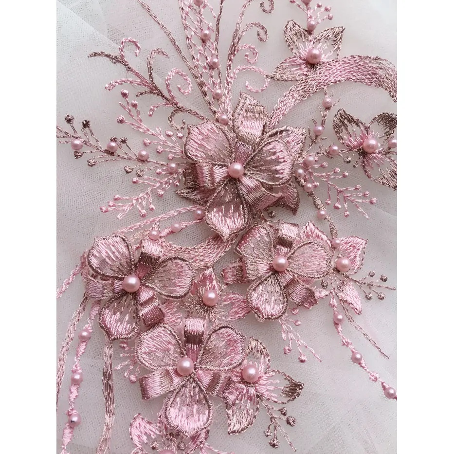 1Pcs Multi-Color Embroidery Patches Decal DIY Craft Flower For Wedding Dress Evening Skirt Accessory Decor Sew On Patch Crafts
