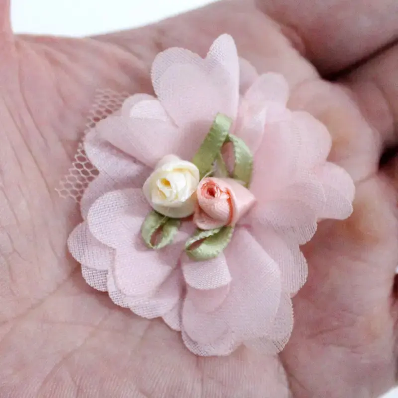 10Pcs/Lot Handmade Chiffon Flower Lace Accessories for DIY Wedding Decoration
