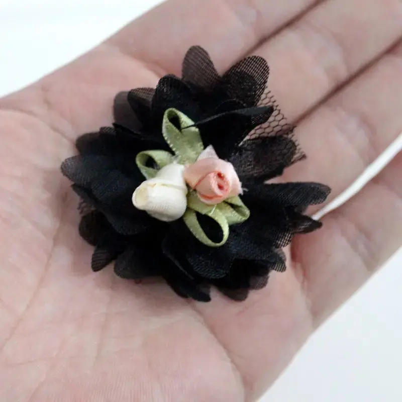 10Pcs/Lot Handmade Chiffon Flower Lace Accessories for DIY Wedding Decoration