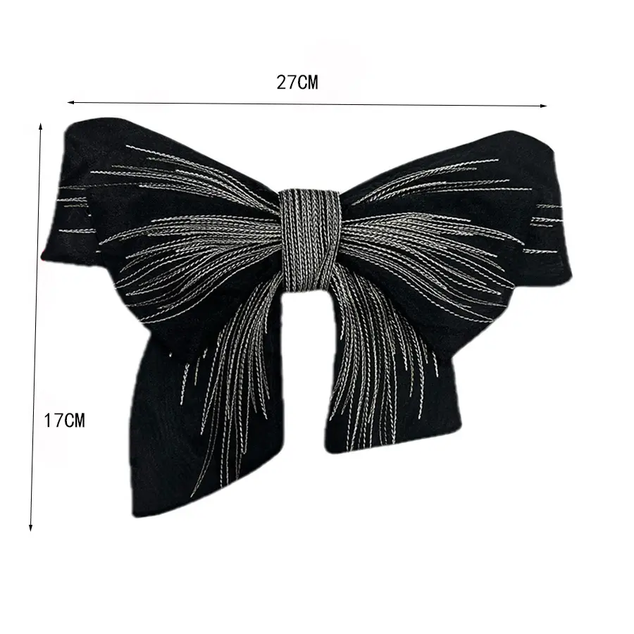 Big Chiffon Bow Brooch Pins Fashion Clothing Party Decoration Handmade Brooch Anti Glare Collar Clothes Accessories 24CM X 27CM