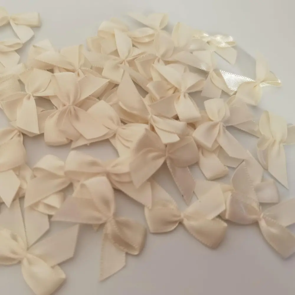 100Pcs Handmade Ribbon Bow Flower Thread Tie  Wedding Bow Flower DIY Craft Decoration Festival Clothing Accessories 2.54CM Wide