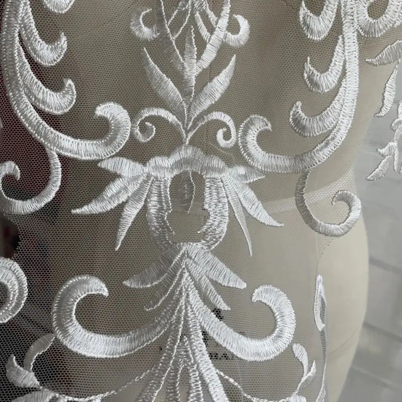 1 Piece of Black And White Embroidered Lace Fabric DIY Clothing Accessory Decorative Patch 57.5 * 31.5CM