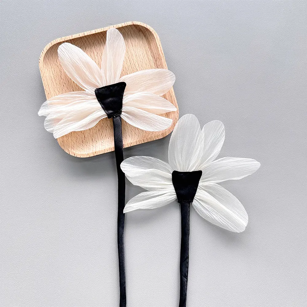 2Pcs Cloth Fabric Collar Flower Jewelry Accessories Lace Flower DIY Sew Lapel Pins Handmade Flower Brooch Pins Wedding Party