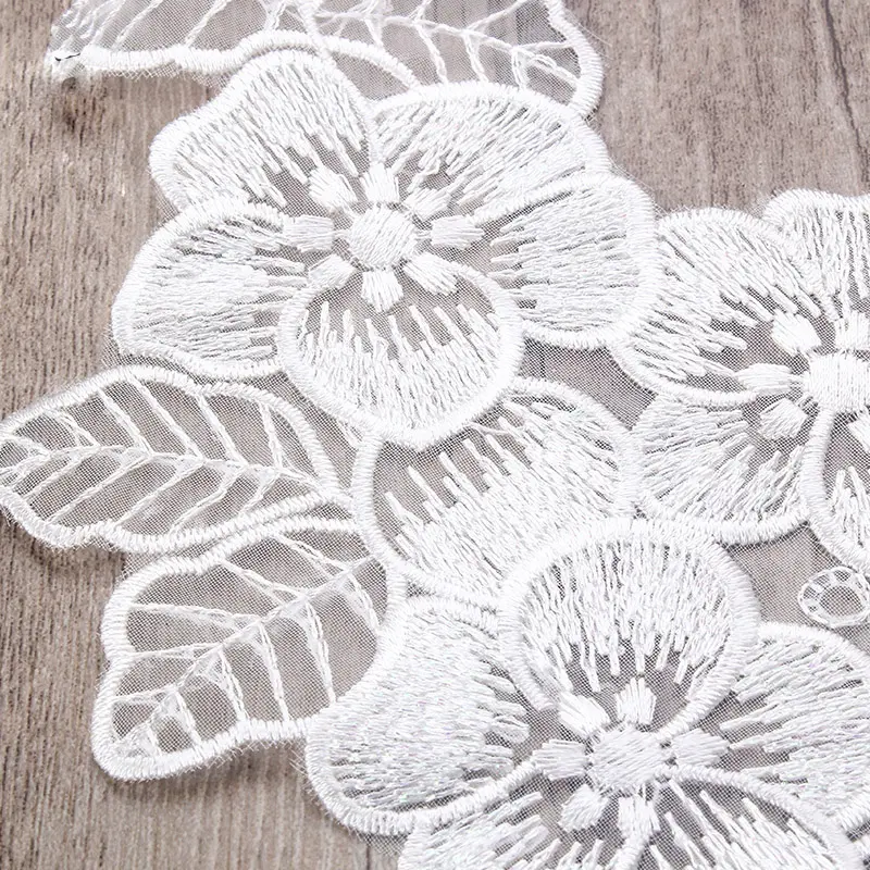 1Pc Black Flower Sewing Motif Venise Lace Applique for Garment Embroidery Lace Patch 20*10.8CM