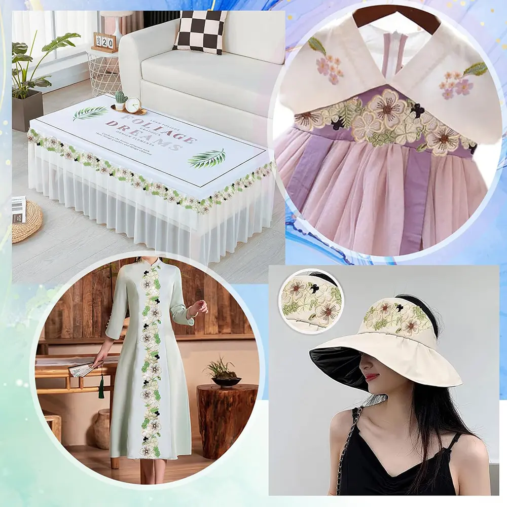 1 Yard Flower Mesh Embroidered Lace Fabric DIY Clothing Accessories Decoration Belt 6.5CM Wide