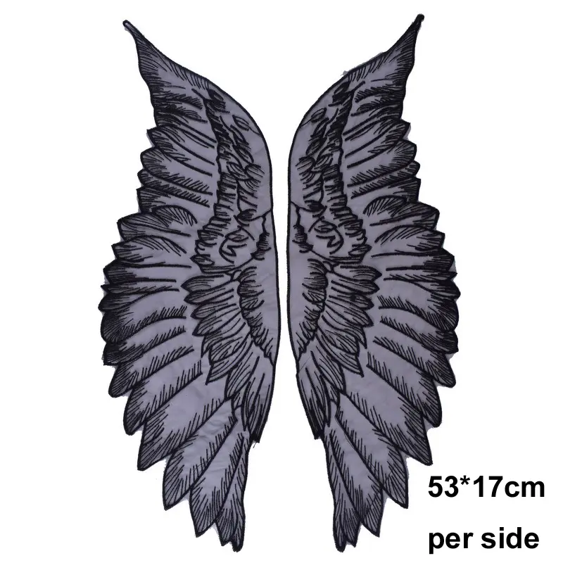 1 Pair Angel Wings Feather Patches Applique for Clothes Garment Dress Decoration Sewing Craft DIY Accessory