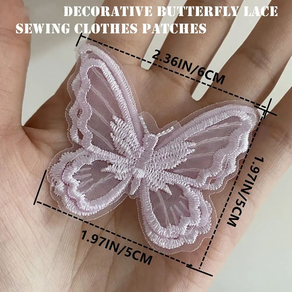 10Pcs Butterfly Patches For Clothing Embroidery Patches Applique Sewing Craft
