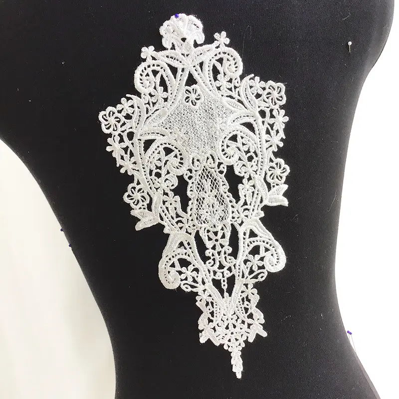 1 Piece Black Flowers Patches Garment Applique Embroidery DIY Wedding Dress Sewing Clothing Repair Accessories