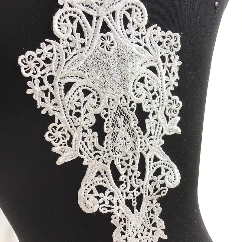 1 Piece Black Flowers Patches Garment Applique Embroidery DIY Wedding Dress Sewing Clothing Repair Accessories