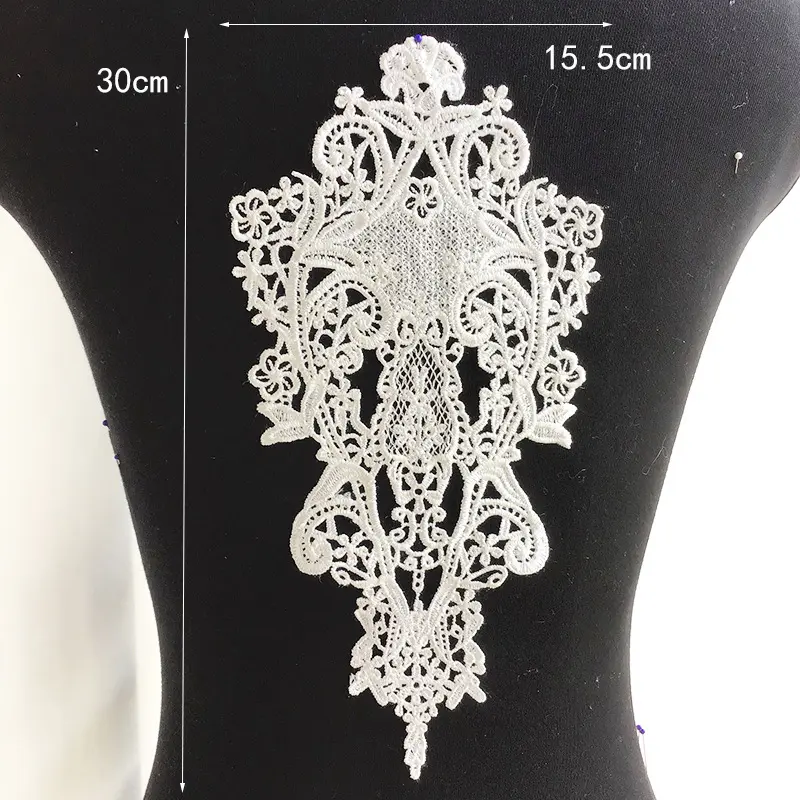 1 Piece Black Flowers Patches Garment Applique Embroidery DIY Wedding Dress Sewing Clothing Repair Accessories