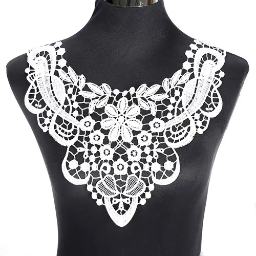 1 PC Exquisite Embroidery Venise Neckline Lace Large Lace Collar Costume Dress Fine Applique Motif Dress Trim trimming