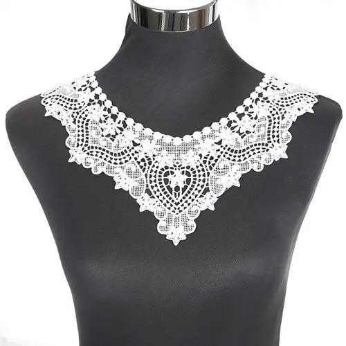 1 PC Exquisite Embroidery Venise Neckline Lace Large Lace Collar Costume Dress Fine Applique Motif Dress Trim trimming