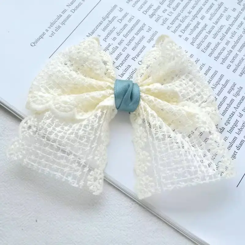 2 Yards Beige Mesh Gauze Bow Embroidery Lace Fabric Sewing DIY Wedding Decoration Gift Package Trim Headdress Accessories Crafts