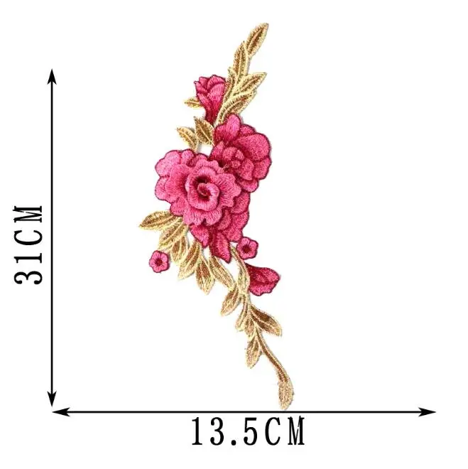 1 PC Embroidery Rose Flower Sew On Patch Dress Hat Bag Jeans Applique Crafts Clothing