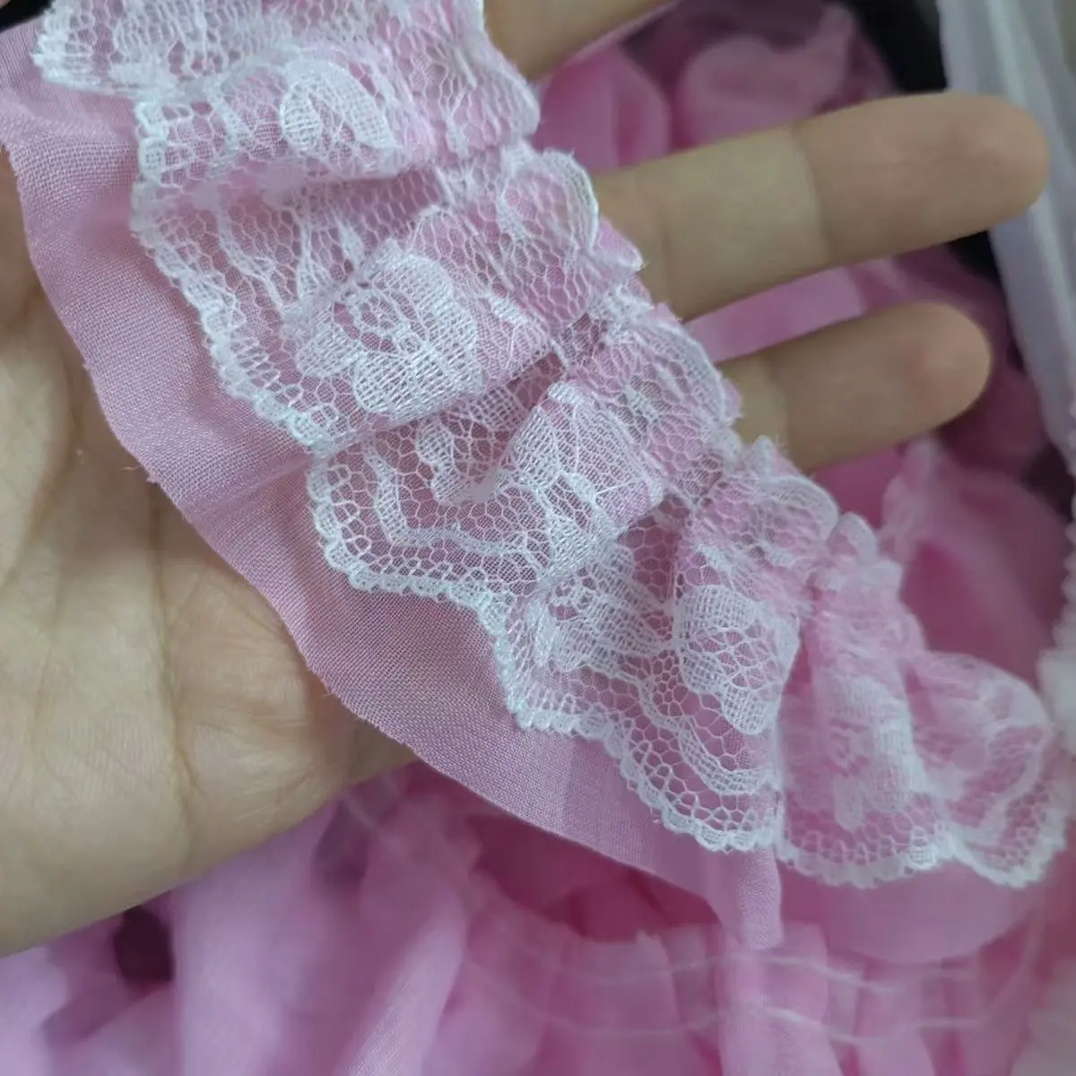 2 Yards Embroidery Ruffle Mesh Lace Fabrics For Clothing Home Wedding Accessory Bouquet Decor Handmade Sewing Trim DIY Crafts