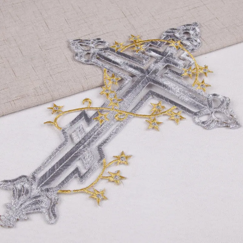 Hot Patches For Clothing Cross Embroidery Patch Para La Ro pa DIY Sticker Iron On Clothes Sewing Craft Applique Clothing